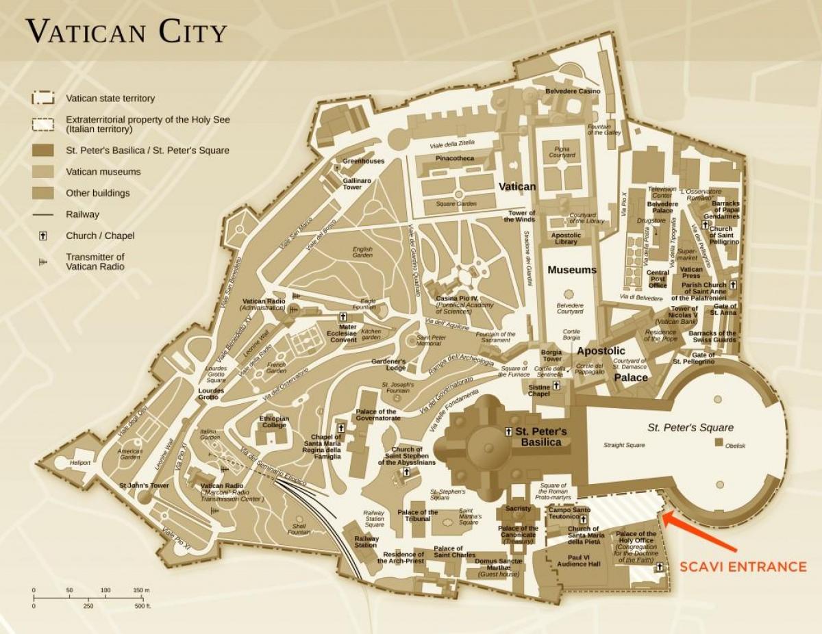نقشه از حفاری های اداره شهر واتیکان